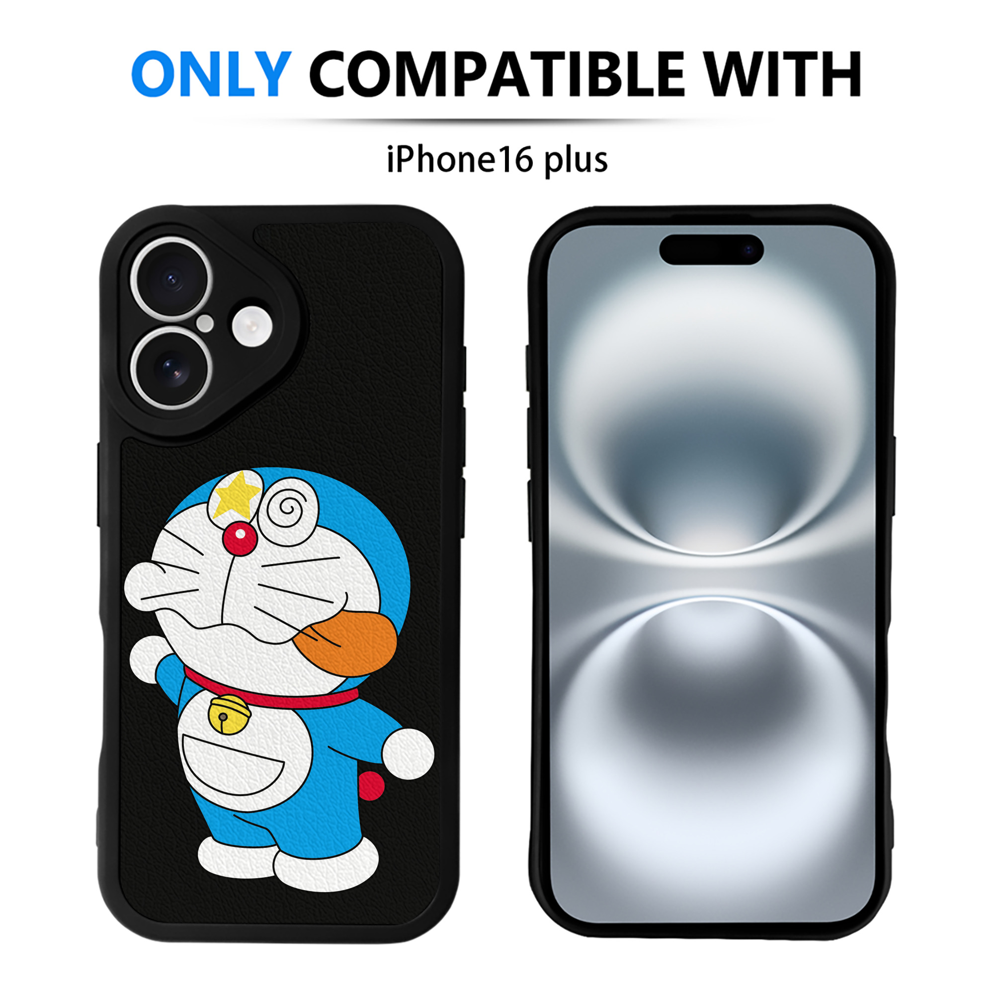 （画像用） ドラえもん Doraemon 【iPhone 16シリーズ対応】シリコンスマホケース（レザー調） 材質：シリコン